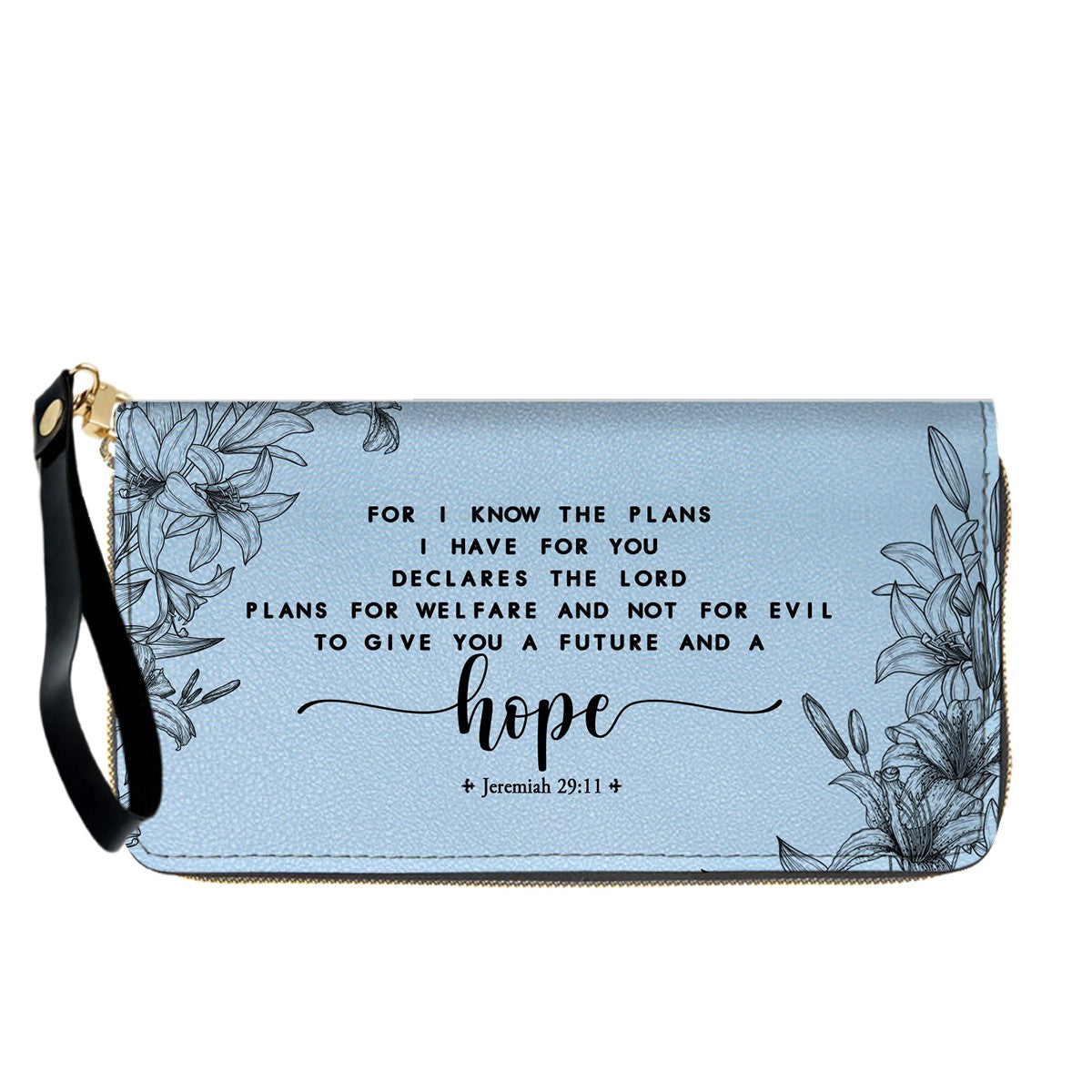 Personalized Leather Handbag Cool Blue & Wallet Set for Women – Custom Name & Bible Verse – Christian Gift | CHRISTIANARTBAG