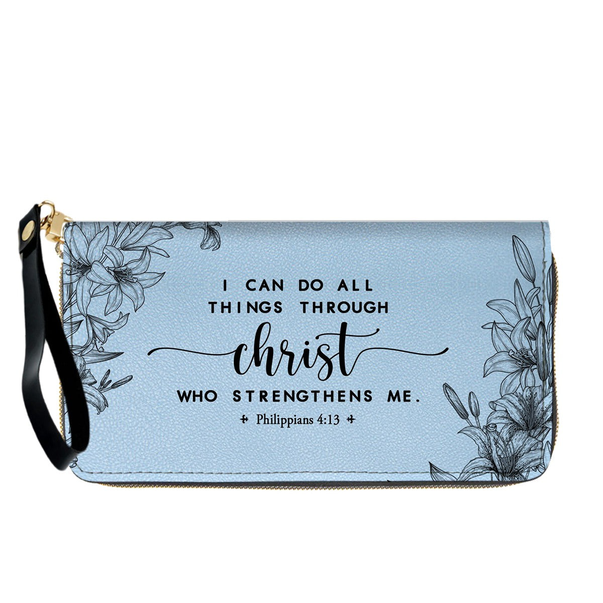 Personalized Leather Handbag Cool Blue & Wallet Set for Women – Custom Name & Bible Verse – Christian Gift | CHRISTIANARTBAG