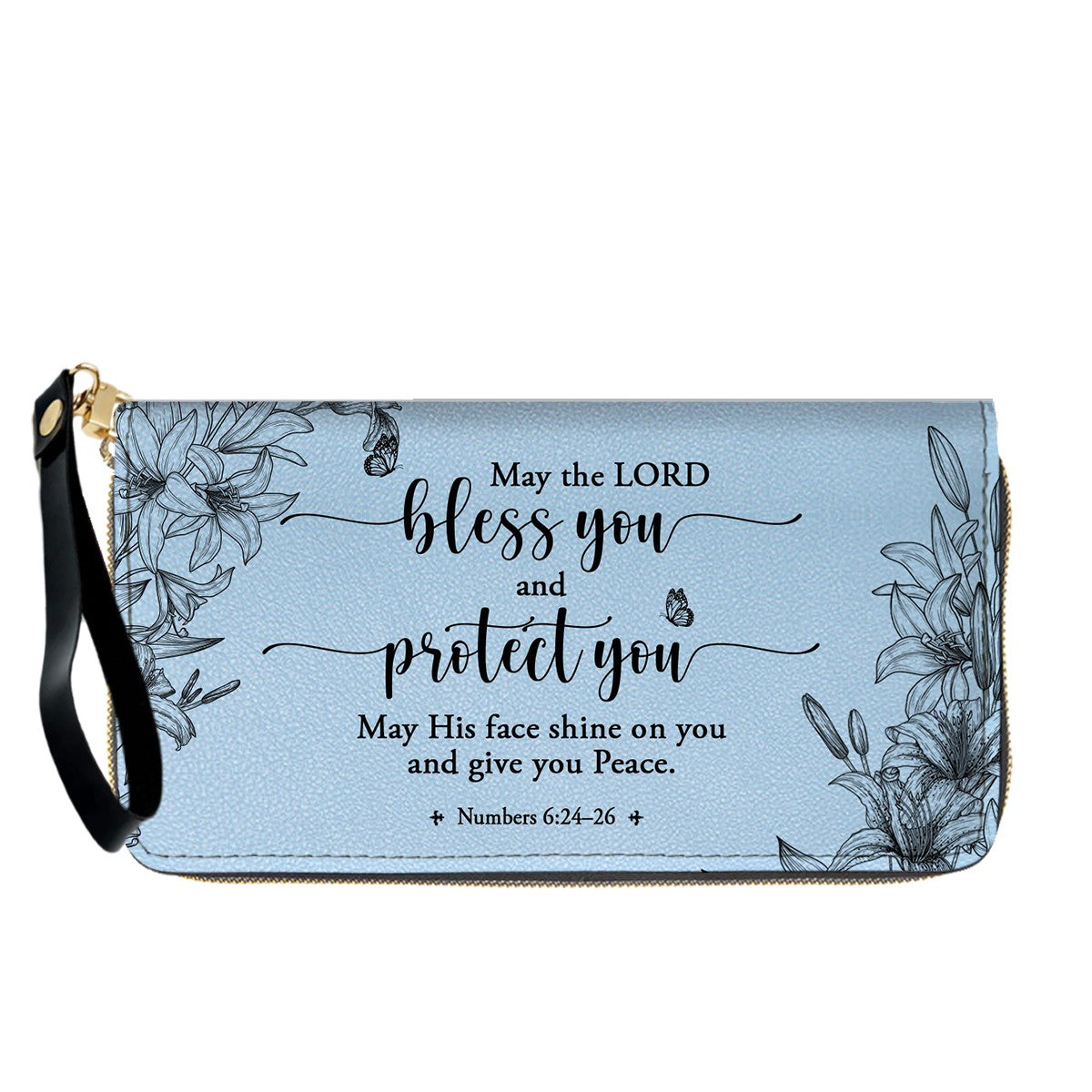 Personalized Leather Handbag Cool Blue & Wallet Set for Women – Custom Name & Bible Verse – Christian Gift | CHRISTIANARTBAG