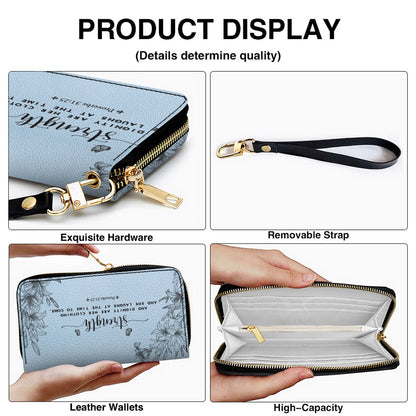 Personalized Leather Handbag Cool Blue & Wallet Set for Women – Custom Name & Bible Verse – Christian Gift | CHRISTIANARTBAG