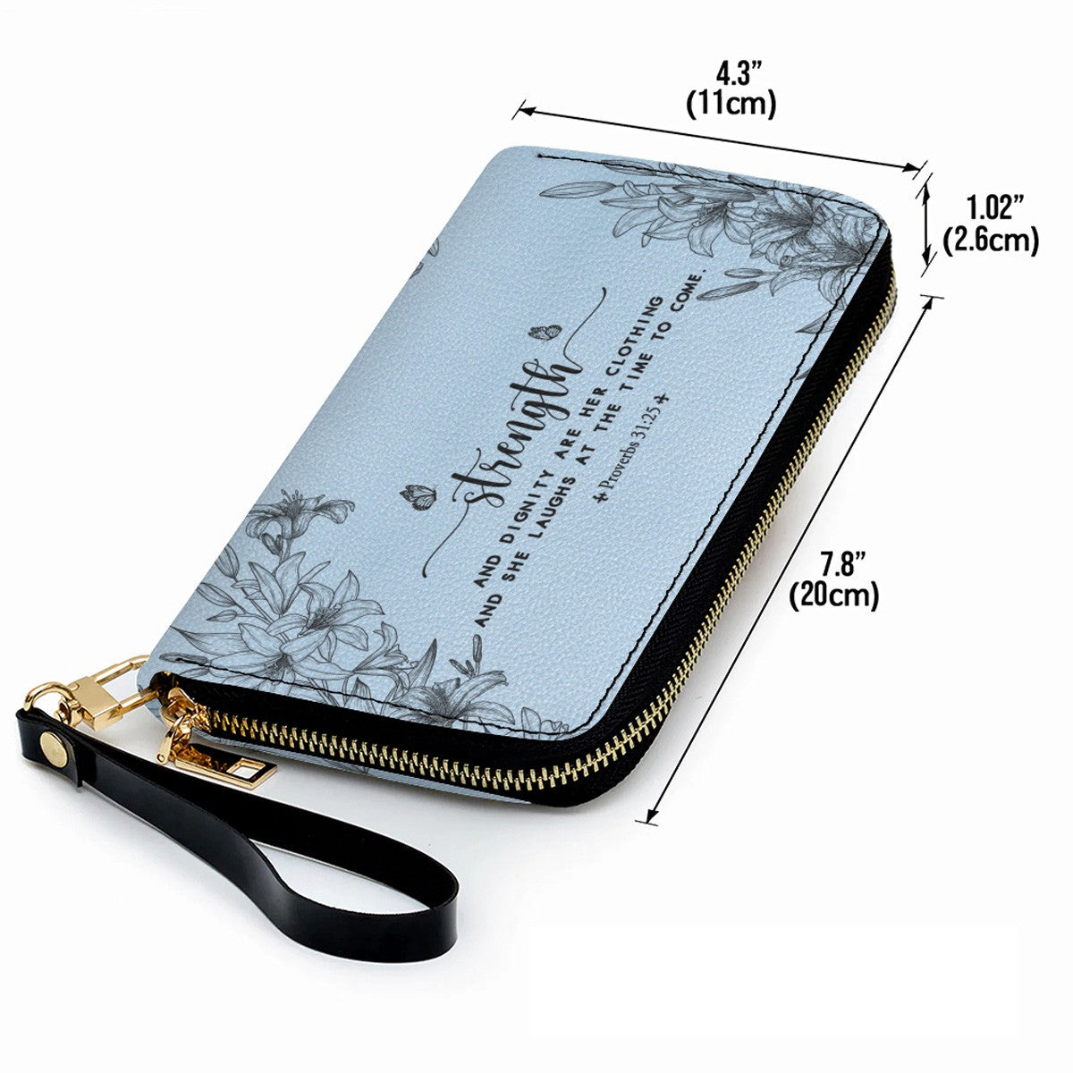 Personalized Leather Handbag Cool Blue & Wallet Set for Women – Custom Name & Bible Verse – Christian Gift | CHRISTIANARTBAG