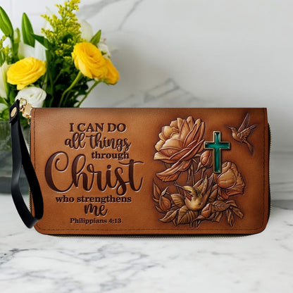 Custom Name Christian Leather Handbag & Wallet Set - Personalized Bible Verse Tote Bag | CHRISTIANARTBAG 01072726