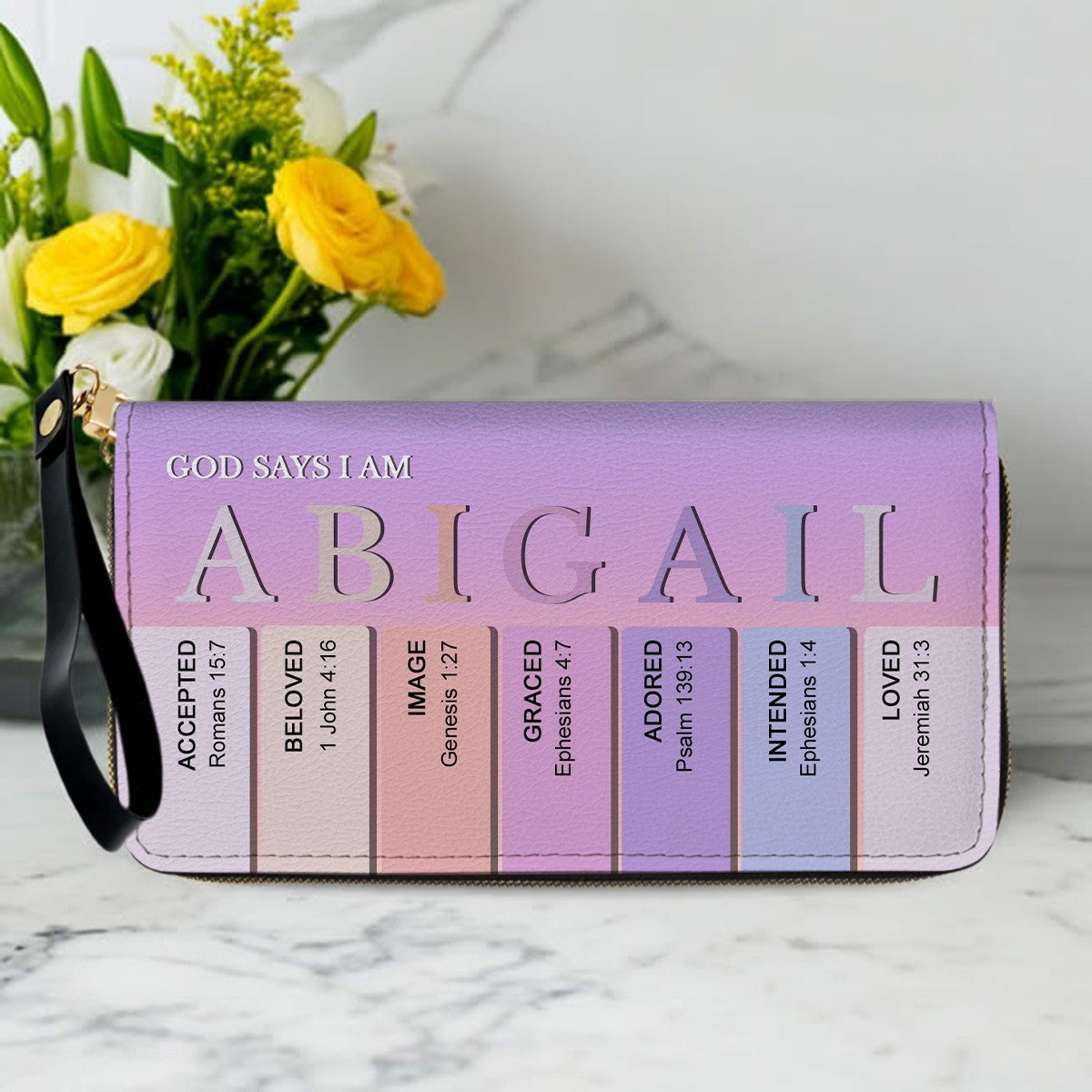 Uncover the sacred meaning of your name - Custom Name & Month Flower - Personalized Leather Handbag - CHRISTIANARTBAG 01181125