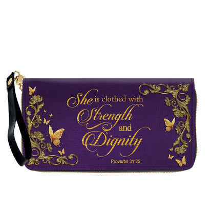 Personalized Leather Handbag with Custom Name & Bible Verse - Personalized Christian Leather Handbag & Wallet Set | CHRISTIANARTBAG™ CAB01012626