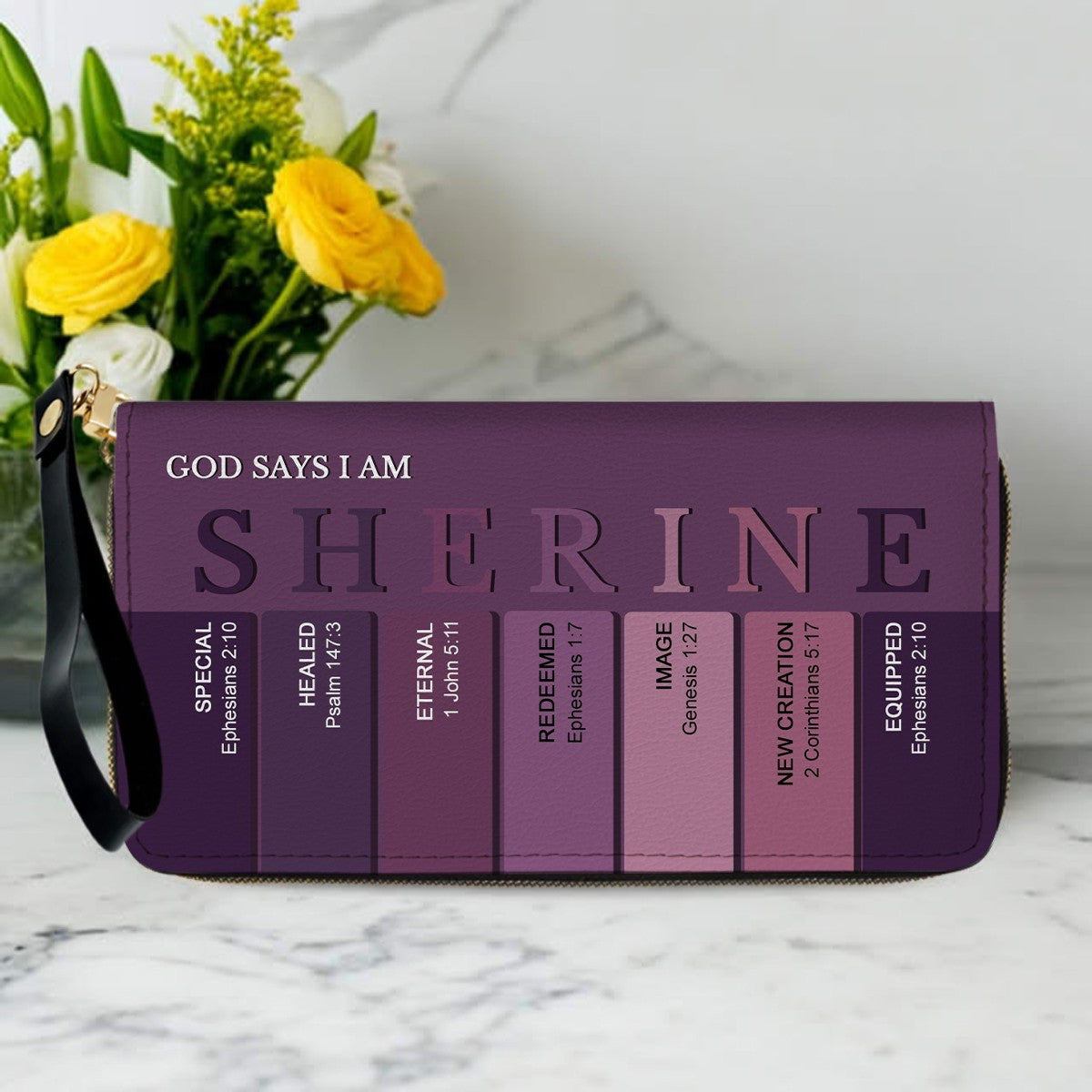 SET - Personalized Leather Tote Bag with Bible Verses – Uncover the sacred meaning of your name – Custom Faith-Inspired Handbag | CHRISTIANARTBAG Leather TOTE Bag