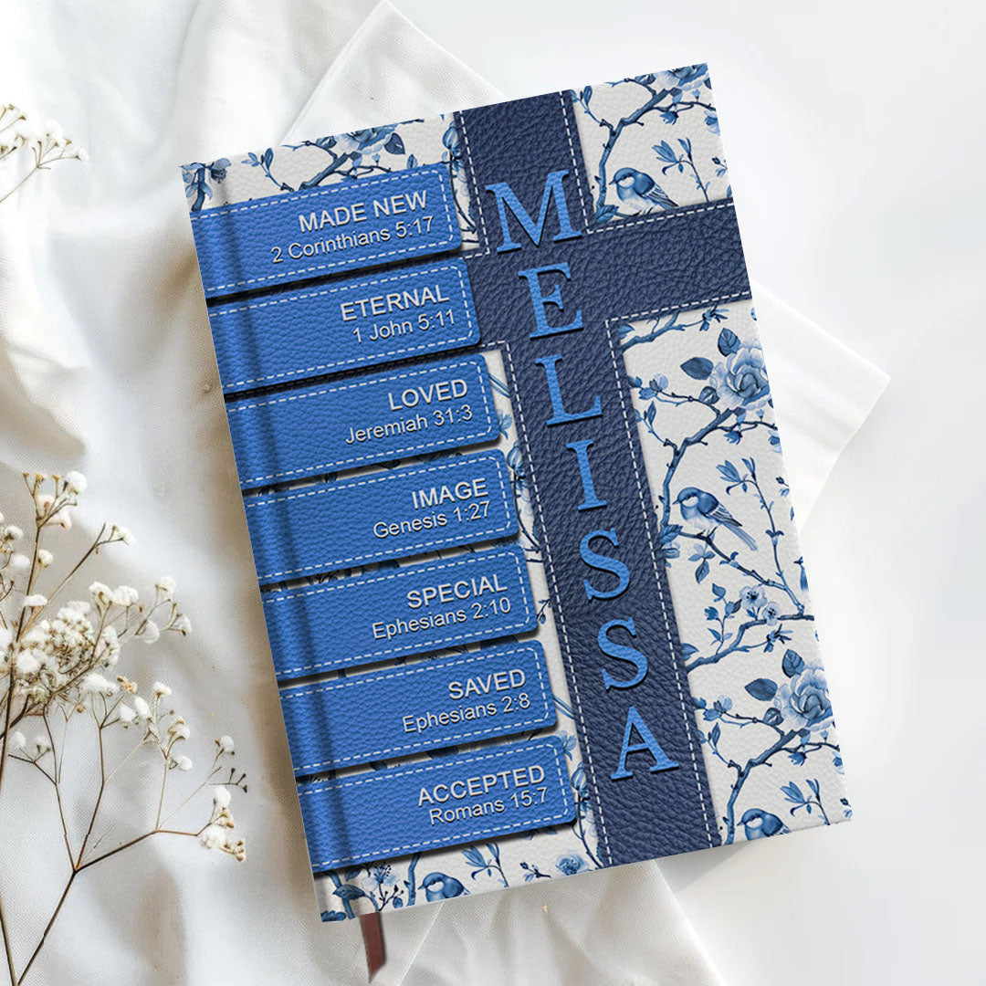 Personalized Leather Notebook – Custom Name with Each Letter Matched to a Unique Bible Verse