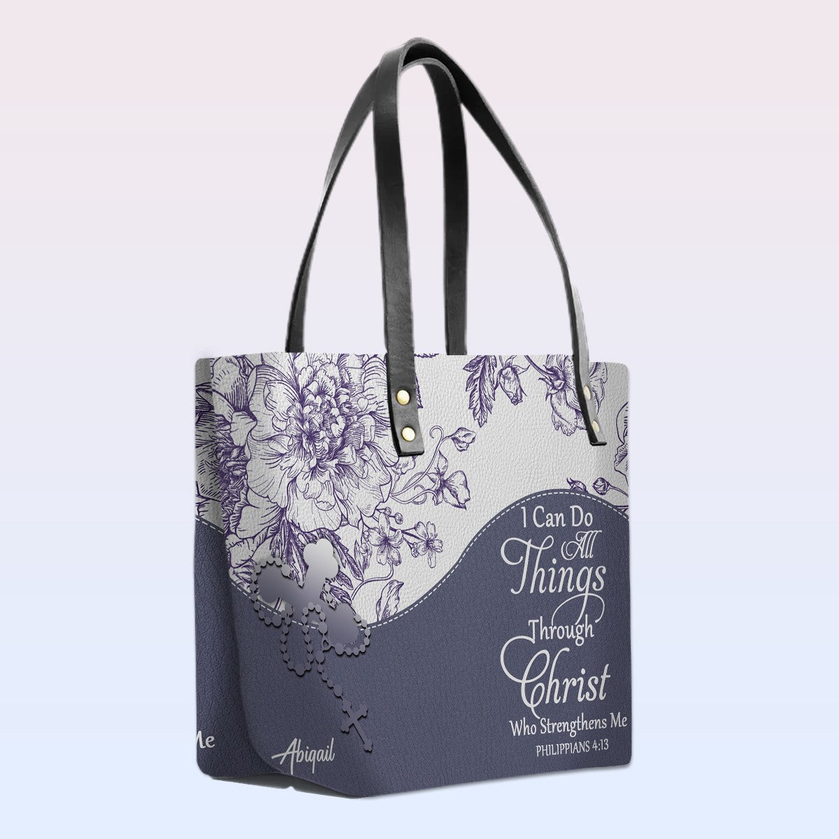 Buy 1 Personalized Christian Leather Tote Bag, Get 1 Free Clutch – Limited 7 Days Offer!