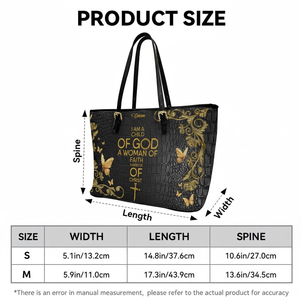 Personalized Leather Tote Bag with Bible Verses – Custom Faith-Inspired Leather TOTE Bag | CHRISTIANARTBAG Leather TOTE Bag CAB02122225