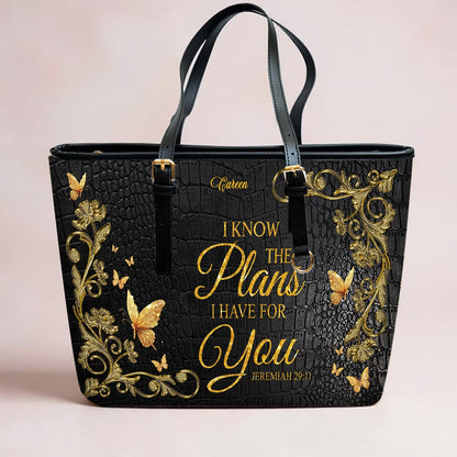 Personalized Leather Tote Bag with Bible Verses – Custom Faith-Inspired Leather TOTE Bag | CHRISTIANARTBAG Leather TOTE Bag CAB02122225