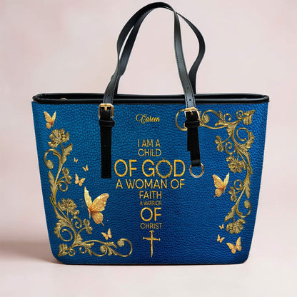 Personalized Leather Tote Bag with Bible Verses – Custom Faith-Inspired Leather TOTE Bag | CHRISTIANARTBAG Leather TOTE Bag CAB02122225