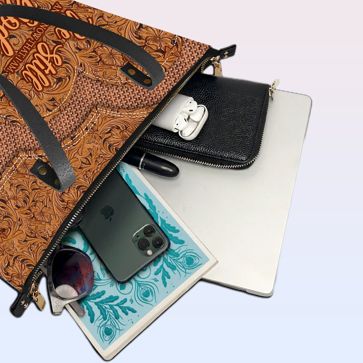 Personalized Leather Tote Bag with Bible Verses – Personalized Leather Handbags – A Statement of Faith & Strength | CHRISTIANARTBAG Leather TOTE Bag CAB01041225