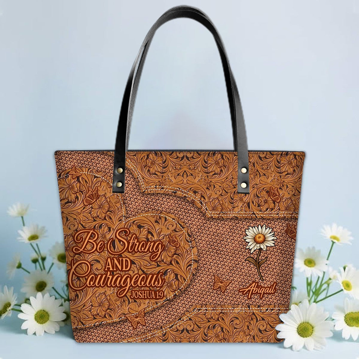 Personalized Leather Tote Bag with Bible Verses – Personalized Leather Handbags – A Statement of Faith & Strength | CHRISTIANARTBAG Leather TOTE Bag CAB01041225