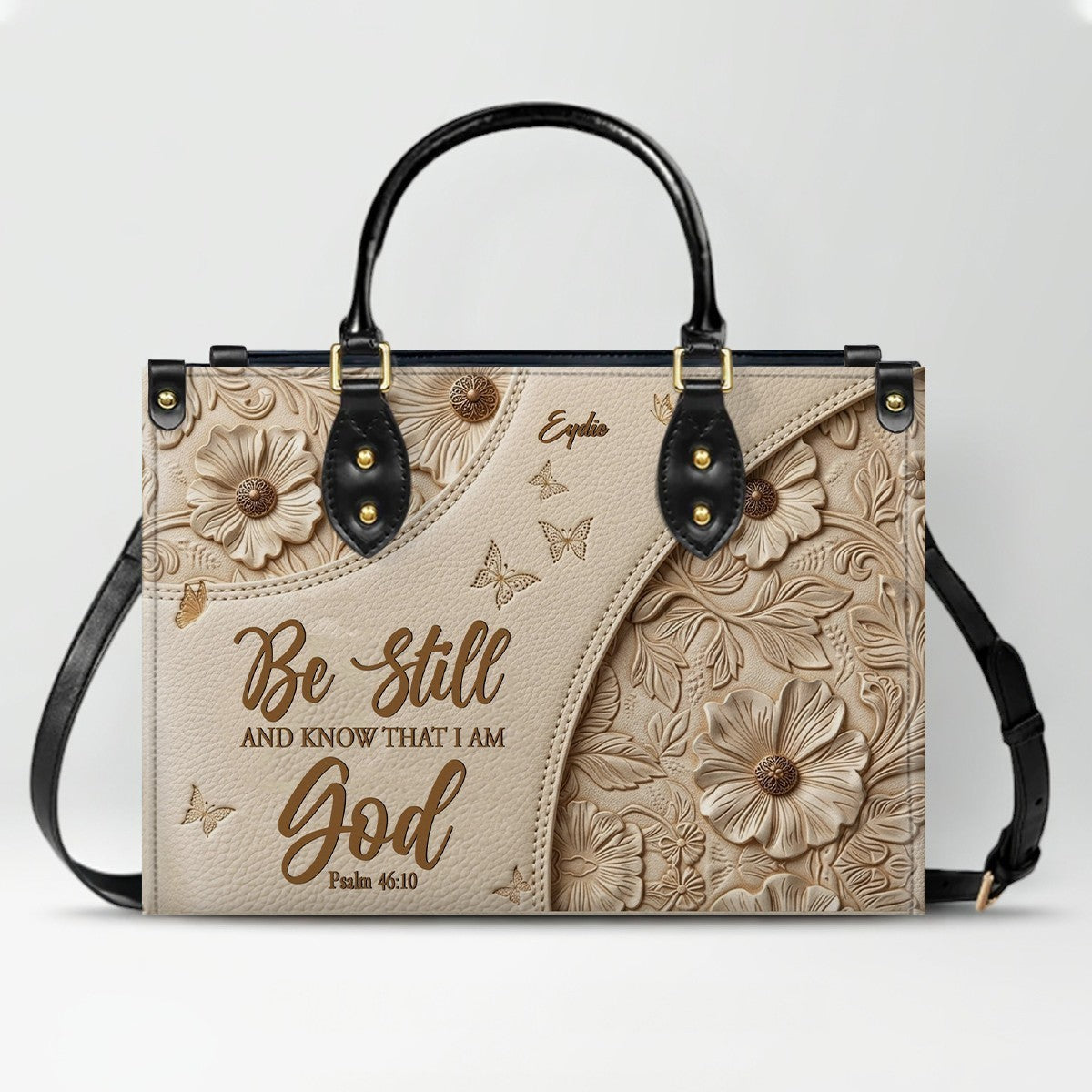 Personalized Bible Verse Leather Handbag & Wallet Set | Custom Christian Purse Set - CHRISTIANARTBAG 02080826