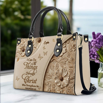 Personalized Bible Verse Leather Handbag & Wallet Set | Custom Christian Purse Set - CHRISTIANARTBAG 02080826