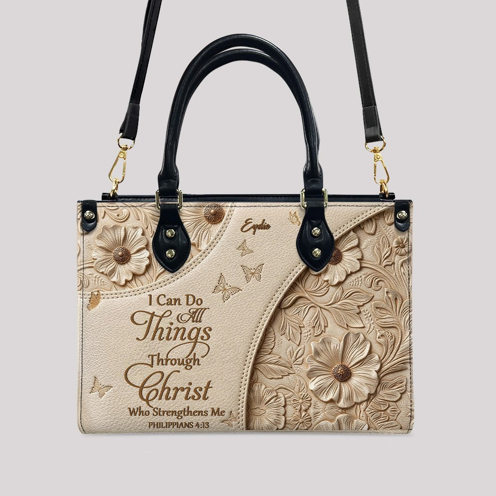 Personalized Bible Verse Leather Handbag & Wallet Set | Custom Christian Purse Set - CHRISTIANARTBAG 02080826