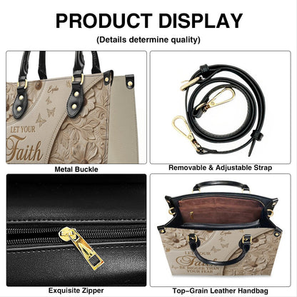 CHRISTIANARTBAG | Personalized Leather Handbag - Let Your Faith Be Bigger Than Your Fear - Custom Name Floral Leather Tote Bag CAB01080726