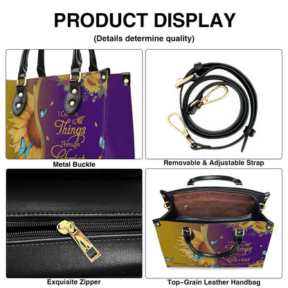 CHRISTIANARTBAG Personalized Leather Handbag & Wallet Set - Custom Bible Verse Sunflower Print - Religious Gift for Women