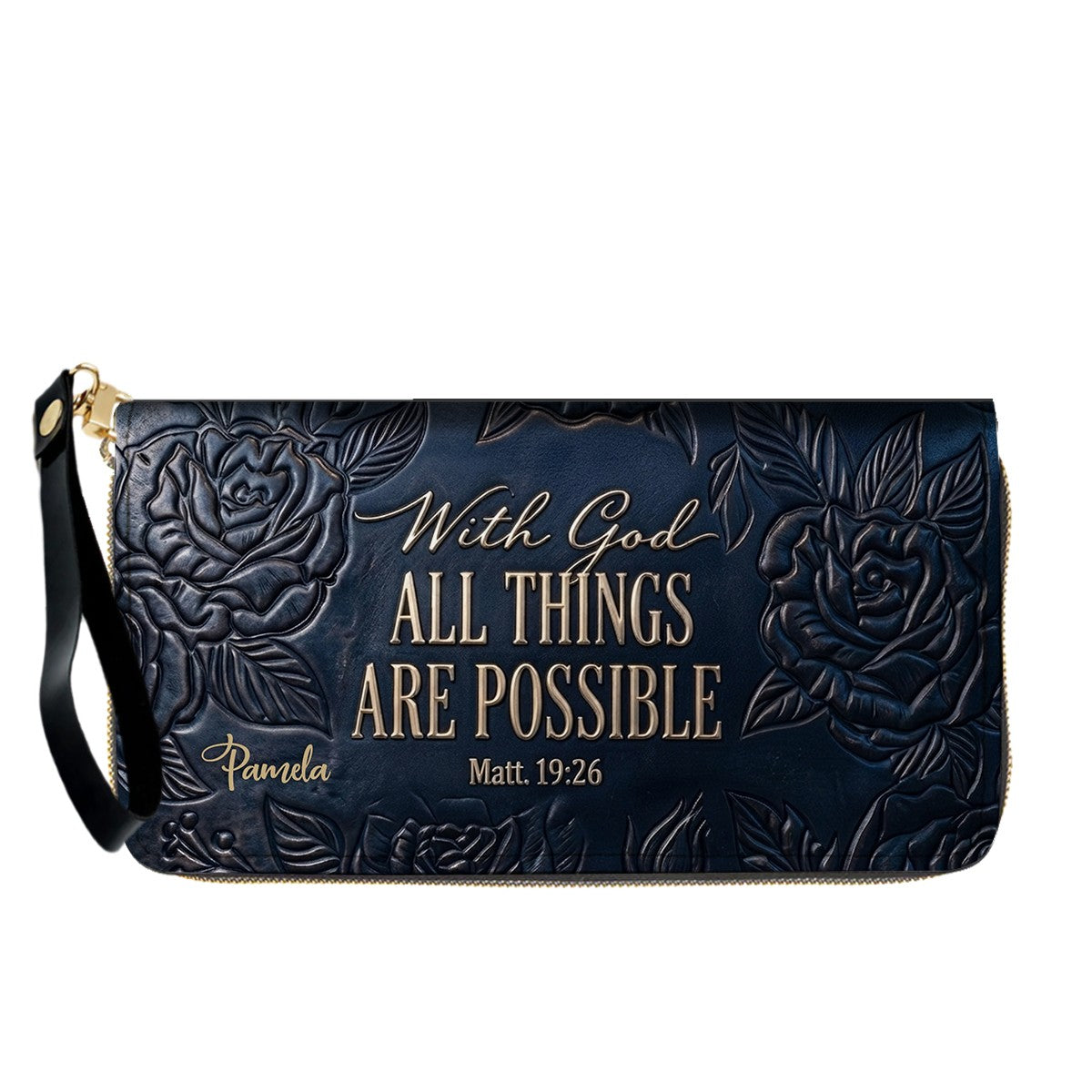 Personalized Leather Handbag with Bible Verse "With God All Things Are Possible" | CHRISTIANARTBAG 01073026