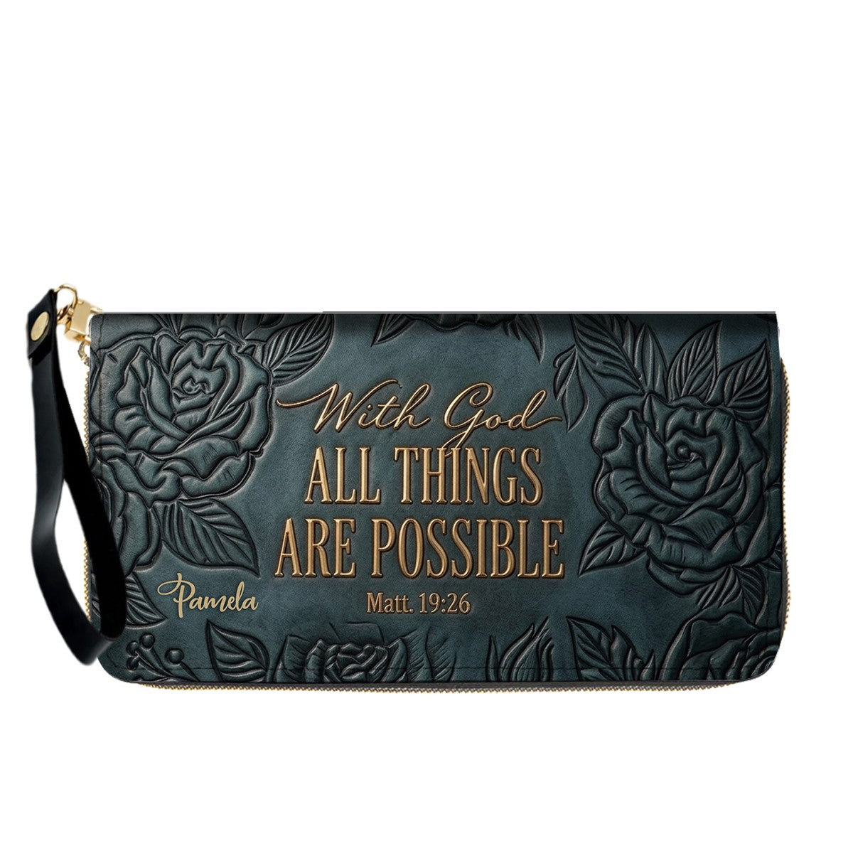 Personalized Leather Handbag with Bible Verse "With God All Things Are Possible" | CHRISTIANARTBAG 01073026