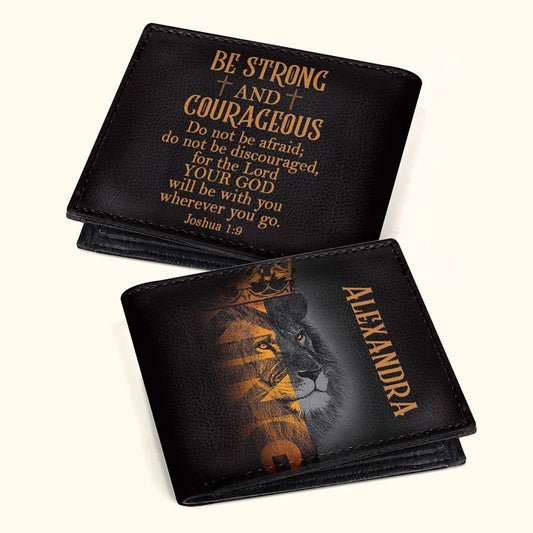 Personalized Men's Wallet - Be Strong | CHRISTIANARTBAG CABW02200524