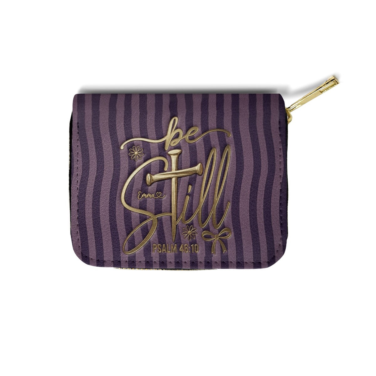 Personalized Be Still Psalm 46:10 Cross Leather Handbag for Women - CHRISTIANARTBAG | Custom Faith Purse in Pink CAB01100526