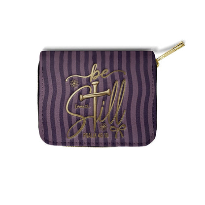 Personalized Be Still Psalm 46:10 Cross Leather Handbag for Women - CHRISTIANARTBAG | Custom Faith Purse in Pink CAB01100526