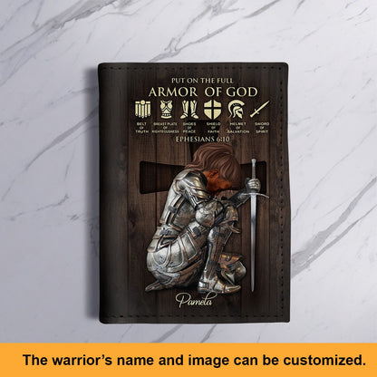Personalized Christian Passport Cover – Armor of God Design with Custom Warrior Name & Image | CHRISTIANARTBAG
