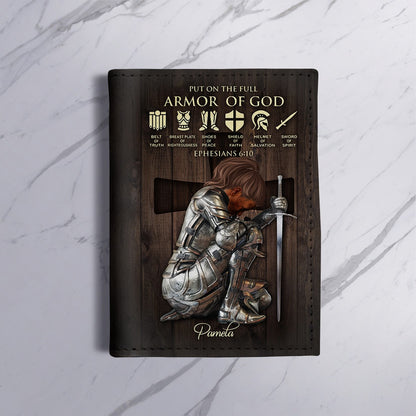Personalized Christian Passport Cover – Armor of God Design with Custom Warrior Name & Image | CHRISTIANARTBAG