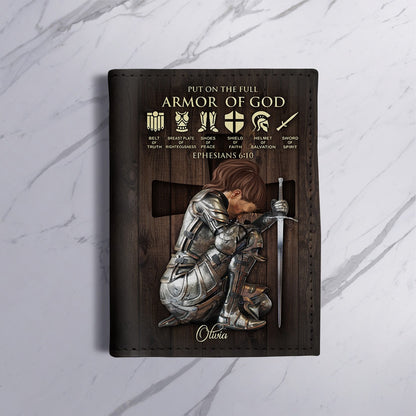 Personalized Christian Passport Cover – Armor of God Design with Custom Warrior Name & Image | CHRISTIANARTBAG