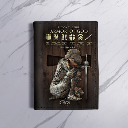Personalized Christian Passport Cover – Armor of God Design with Custom Warrior Name & Image | CHRISTIANARTBAG