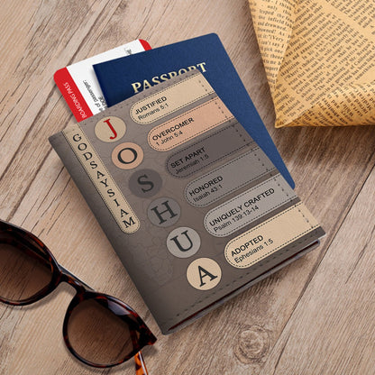 Personalized Passport Cover | Custom Name Letters with Bible Verses & Character Design– Christian Travel Gift | CHRISTIANARTBAG