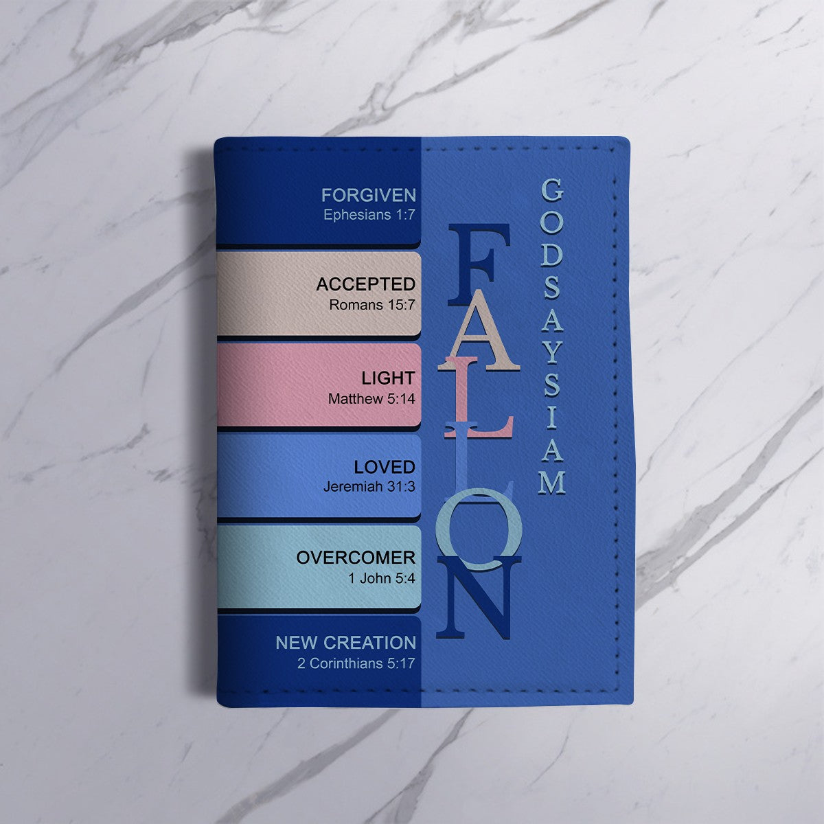 Personalized Passport Cover | Custom Name Letters with Bible Verses & Character Design