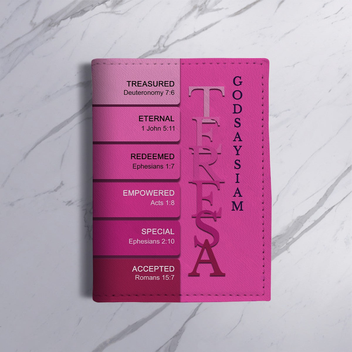 Personalized Passport Cover | Custom Name Letters with Bible Verses & Character Design