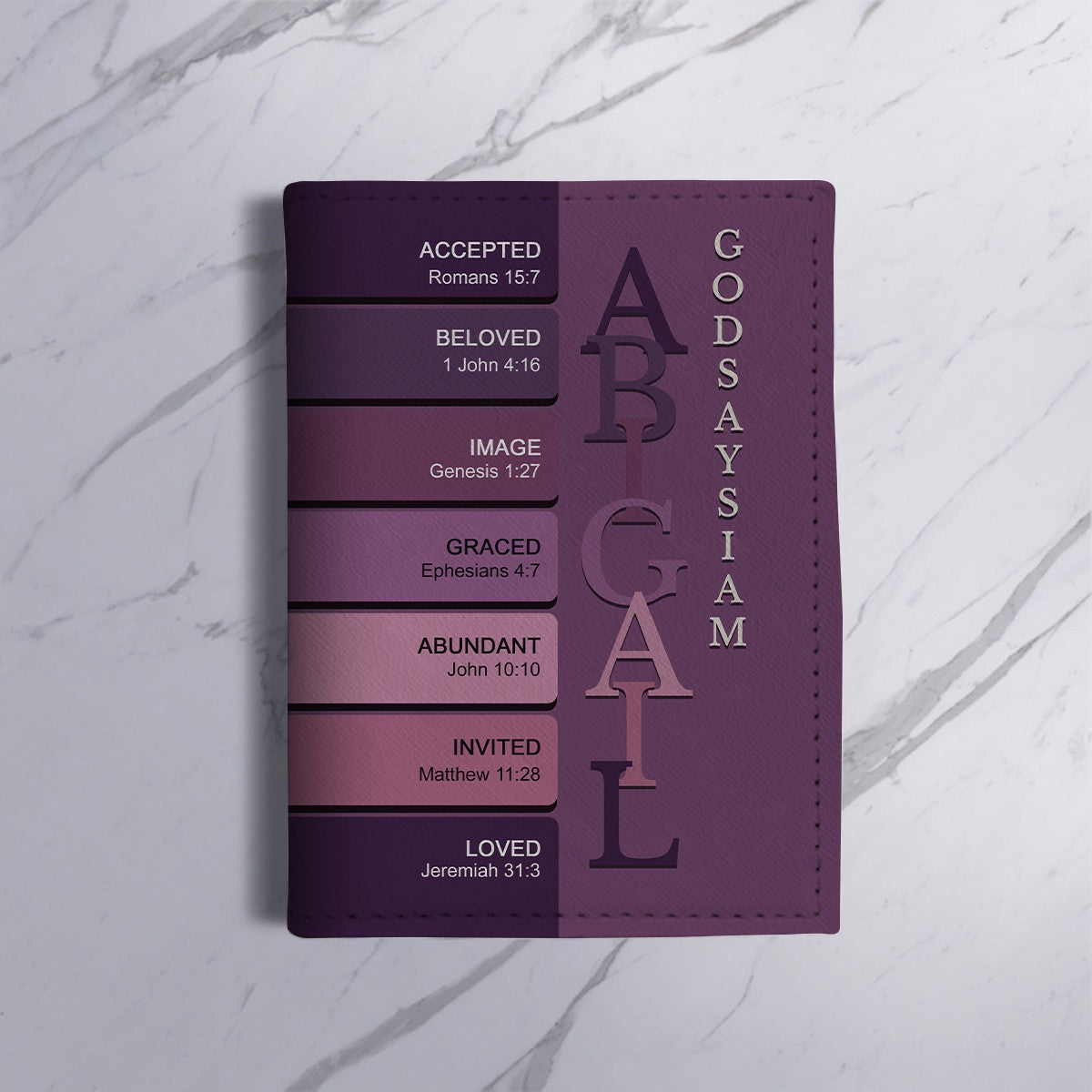 Personalized Passport Cover | Custom Name Letters with Bible Verses & Character Design