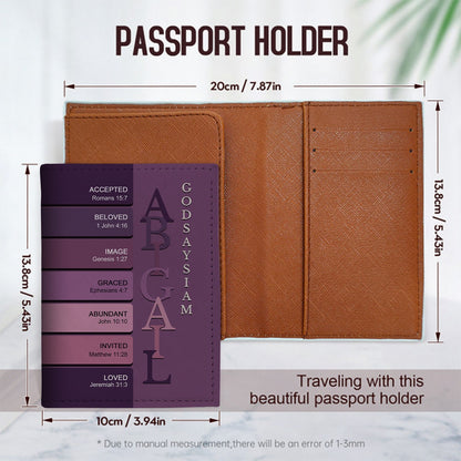 Personalized Christian Passport Cover with Custom Name & Bible Verses – Custom Color Travel Wallet by CHRISTIANARTBAG