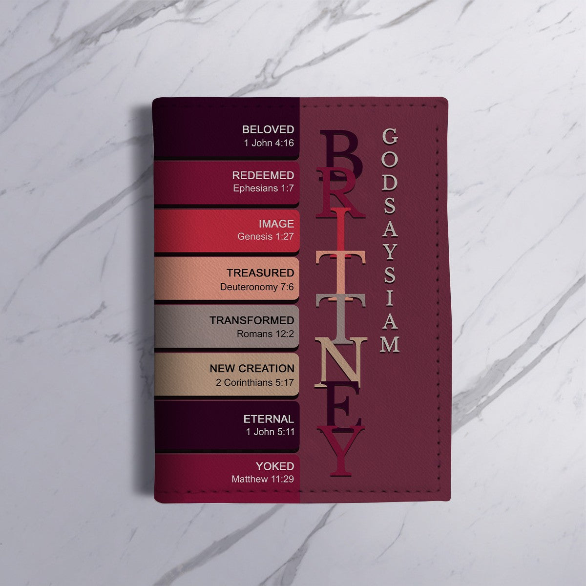 Personalized Passport Cover | Custom Name Letters with Bible Verses & Character Design