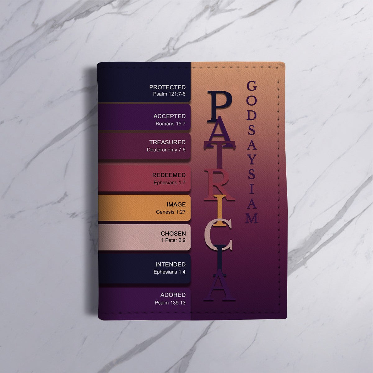 Personalized Passport Cover | Custom Name Letters with Bible Verses & Character Design