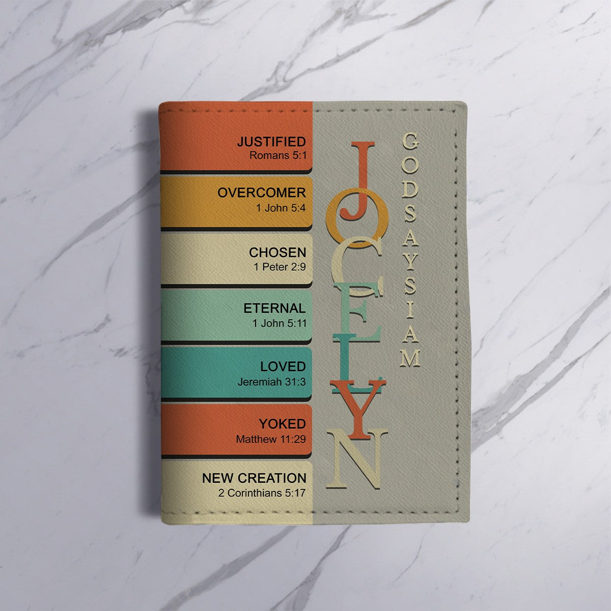 Personalized Passport Cover | Custom Name Letters with Bible Verses & Character Design
