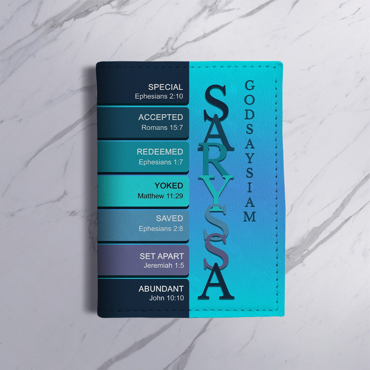 Personalized Passport Cover | Custom Name Letters with Bible Verses & Character Design