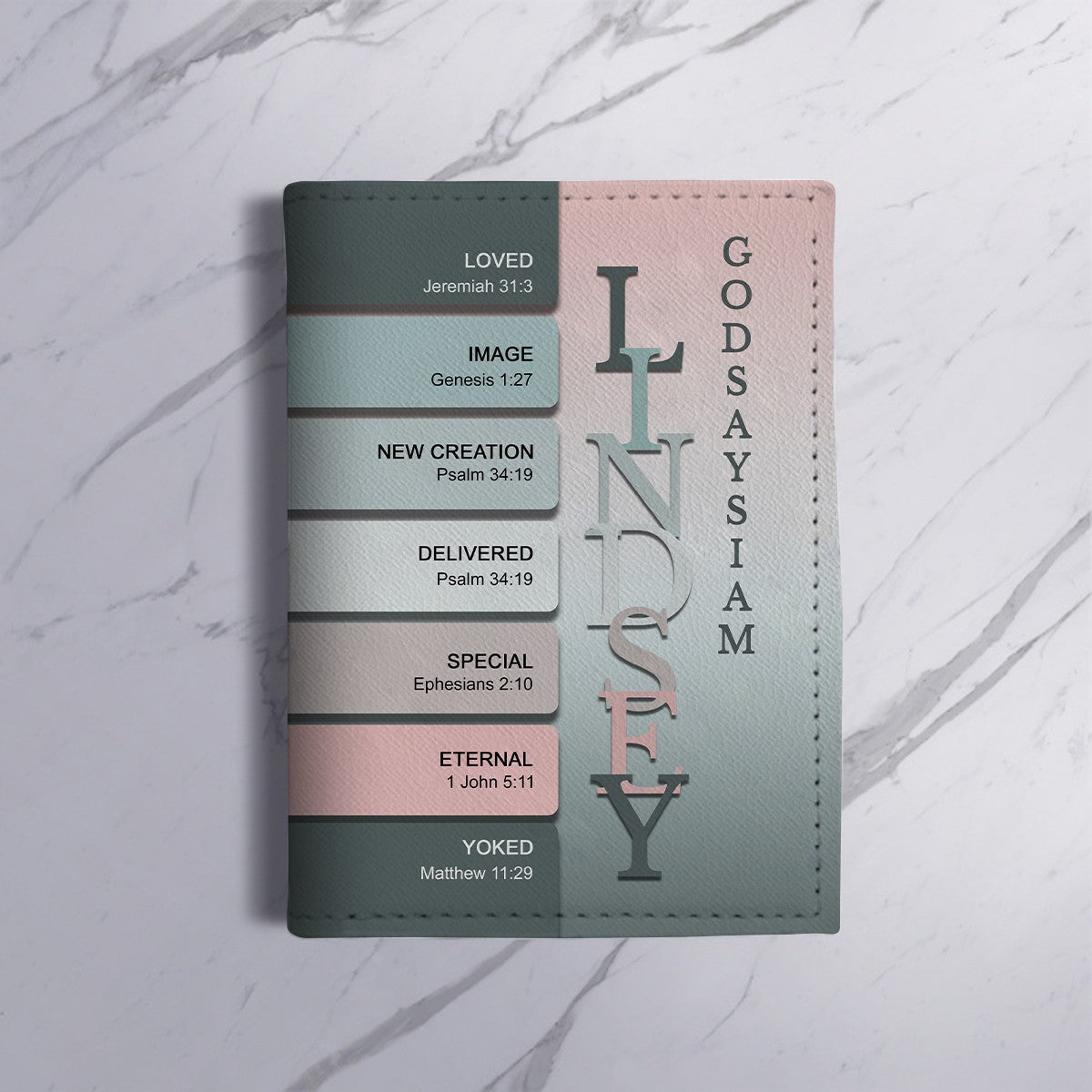 Personalized Passport Cover | Custom Name Letters with Bible Verses & Character Design