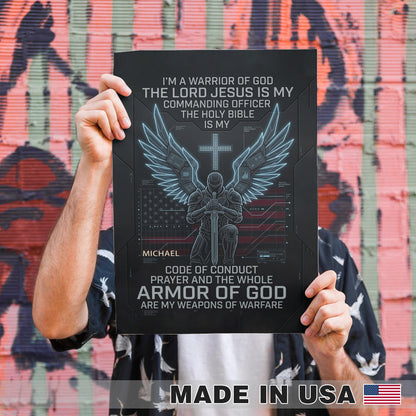 Christian Warrior Personalized Framed Poster – Armor of God Custom Wall Art by CHRISTIANARTBAG