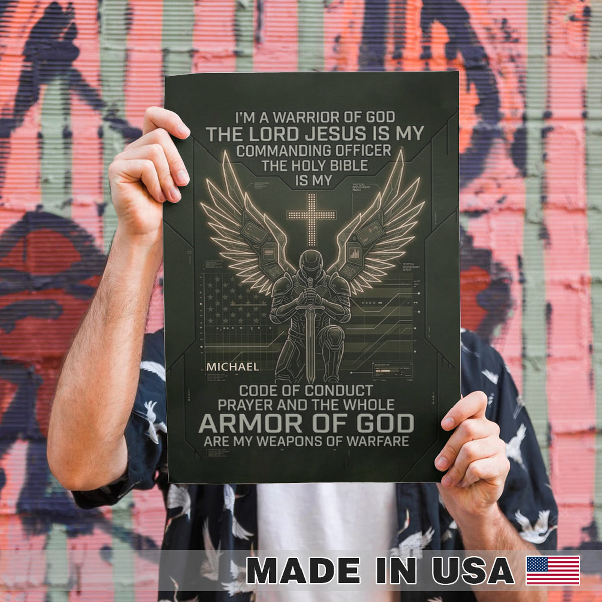 Christian Warrior Personalized Framed Poster – Armor of God Custom Wall Art by CHRISTIANARTBAG