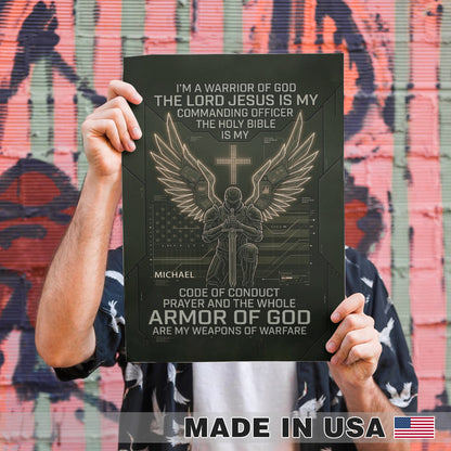 Christian Warrior Personalized Framed Poster – Armor of God Custom Wall Art by CHRISTIANARTBAG