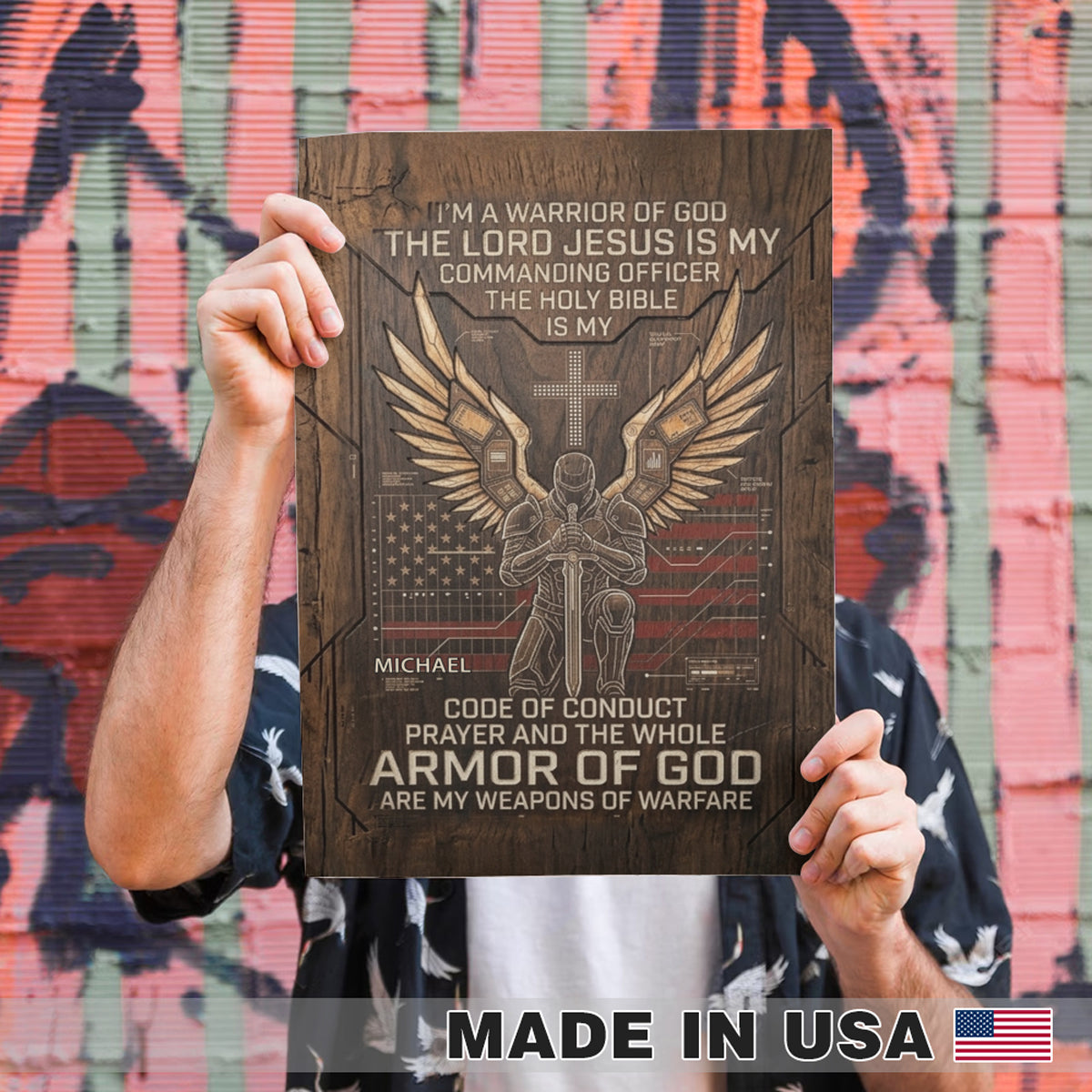 Christian Warrior Personalized Framed Poster – Armor of God Custom Wall Art by CHRISTIANARTBAG