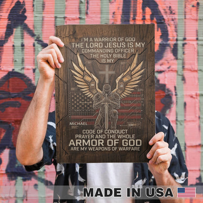 Christian Warrior Personalized Framed Poster – Armor of God Custom Wall Art by CHRISTIANARTBAG