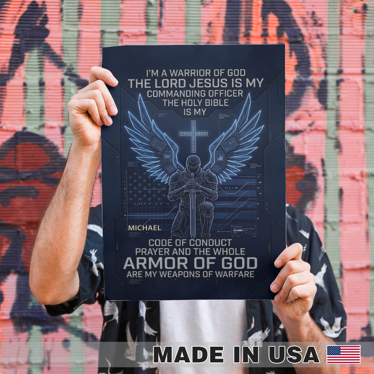 Christian Warrior Personalized Framed Poster – Armor of God Custom Wall Art by CHRISTIANARTBAG