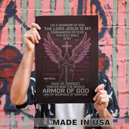Christian Warrior Personalized Framed Poster – Armor of God Custom Wall Art by CHRISTIANARTBAG
