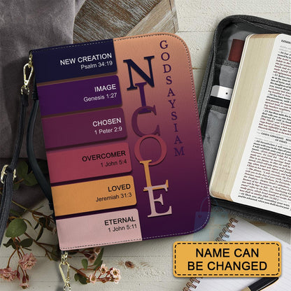 CHRISTIANARTBAG Bible Cover Dark Purple - Uncover the sacred meaning of your name - Personalized Bible Cover, CABBBCV09131124.