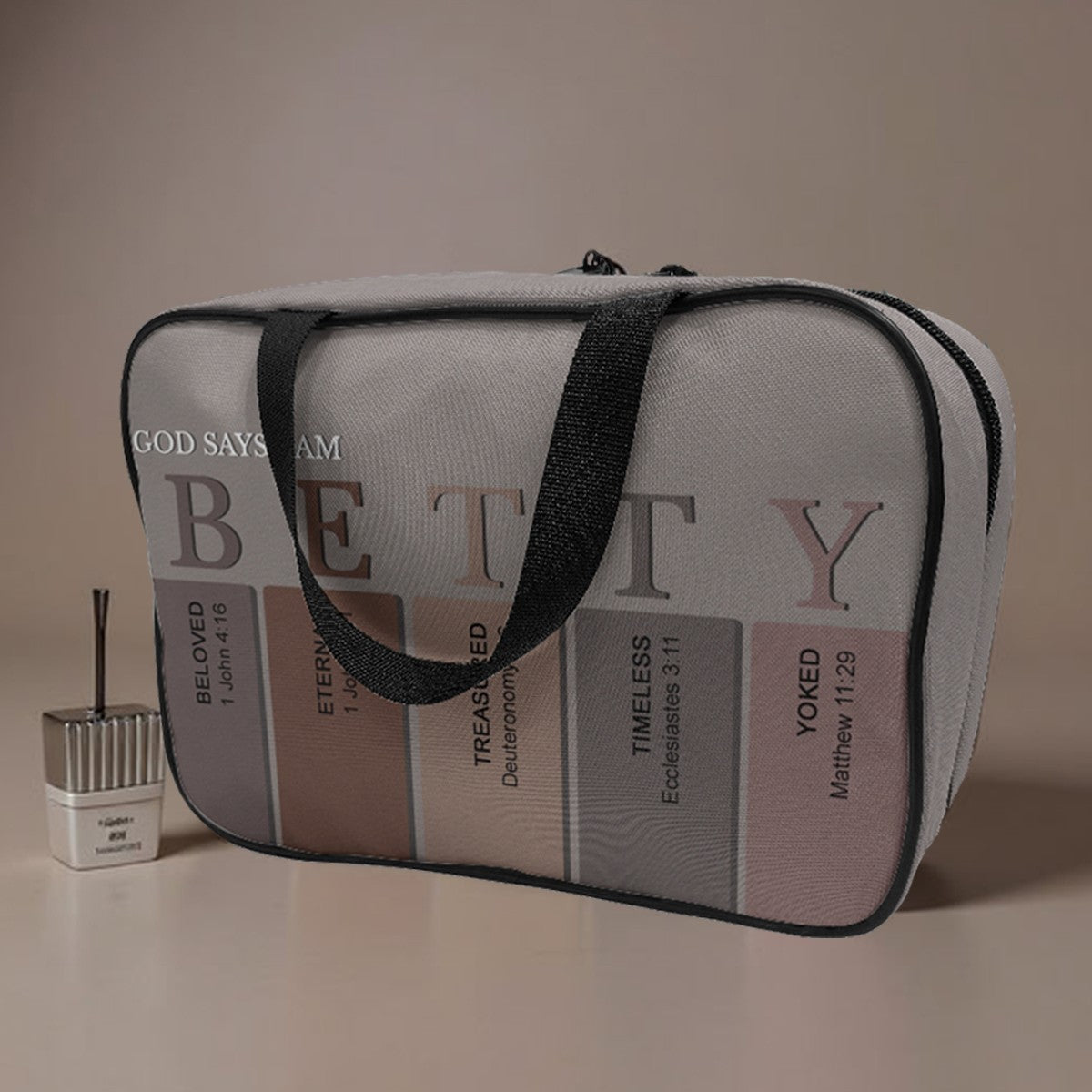 Custom Christian Toiletry Bag – Personalized Name with Bible Verse Meanings | CHRISTIANARTBAG