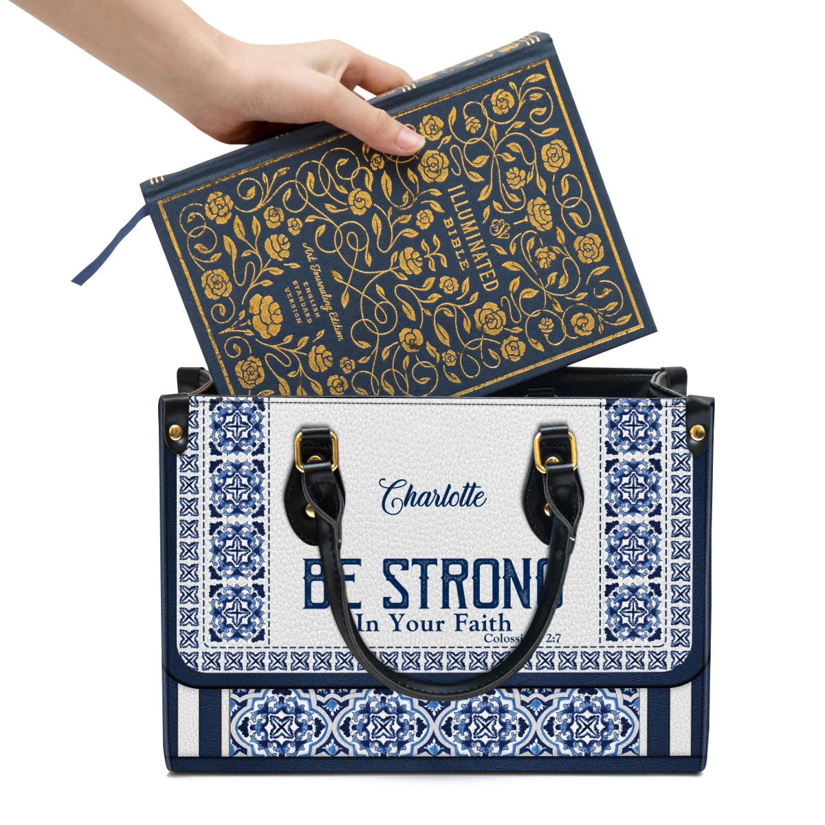 Christianartbag Handbag, Be Strong In Your Faith, Personalized Gifts, Gifts for Women, Christmas Gift. - Christian Art Bag